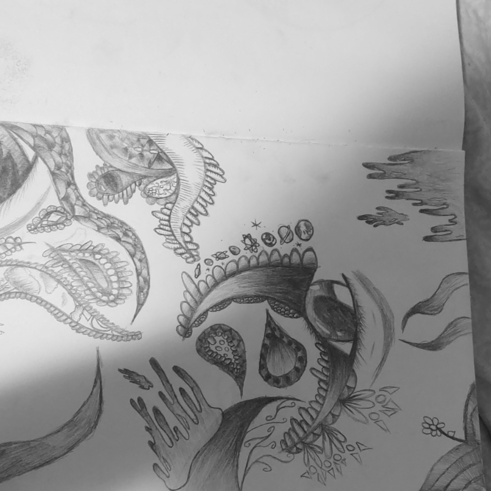 Abstract one of A kind pencil drawing.